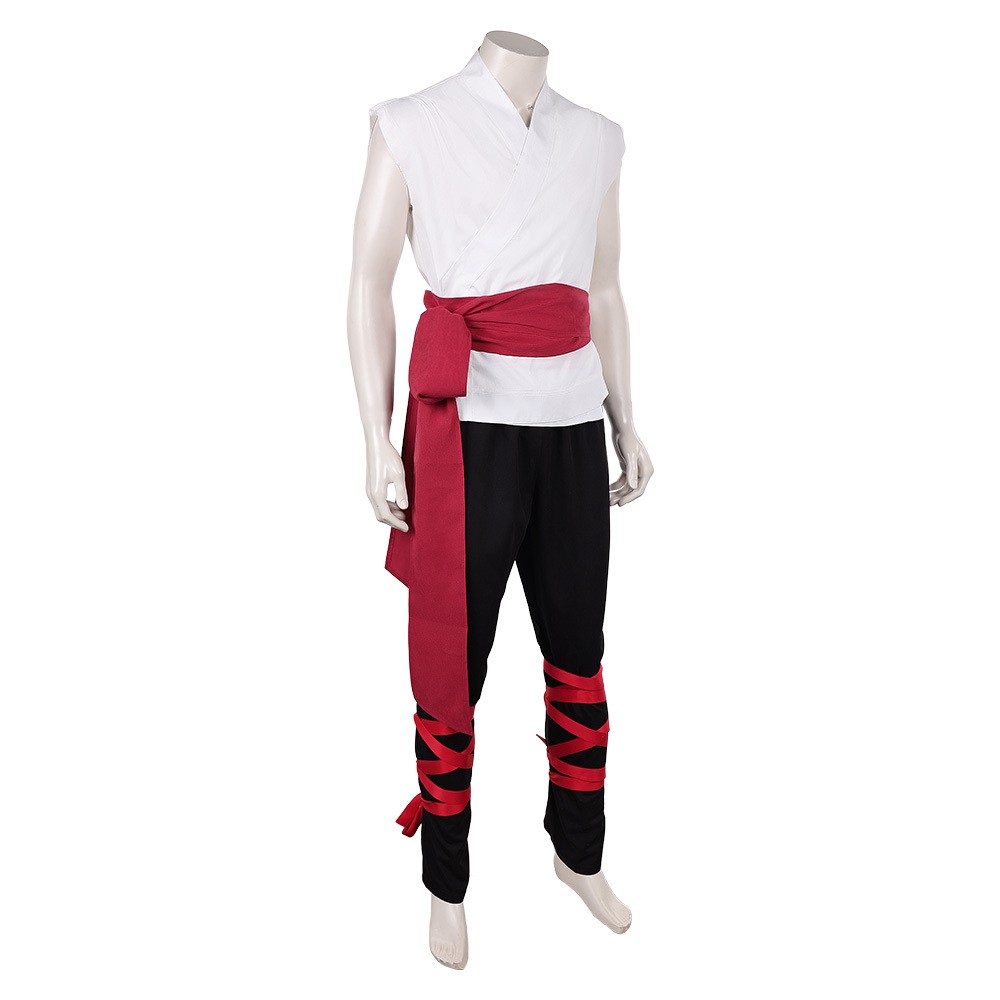 Movie Mortal Kombat 2 Liu Kang White Martial Arts Uniform Cosplay Costume Halloween Carnival Outfit
