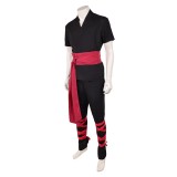 Movie Mortal Kombat 2 Liu Kang Black Martial Arts Uniform Cosplay Costume Halloween Carnival Outfit