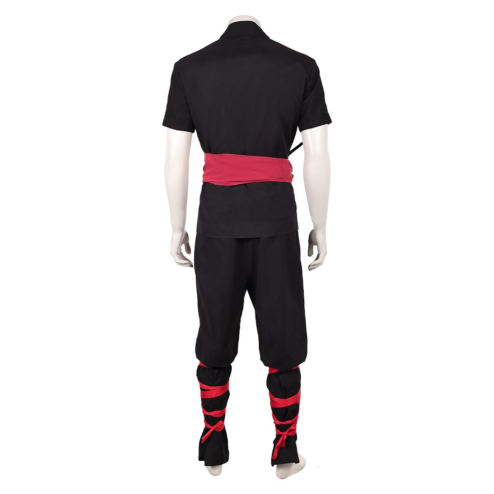 Movie Mortal Kombat 2 Liu Kang Black Martial Arts Uniform Cosplay Costume Halloween Carnival Outfit