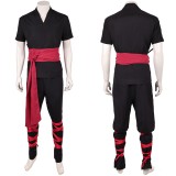 Movie Mortal Kombat 2 Liu Kang Black Martial Arts Uniform Cosplay Costume Halloween Carnival Outfit