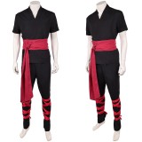 Movie Mortal Kombat 2 Liu Kang Black Martial Arts Uniform Cosplay Costume Halloween Carnival Outfit