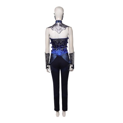 Movie Mortal Kombat 2 Kitana Women Blue Cosplay Costume Halloween Carnival Outfit