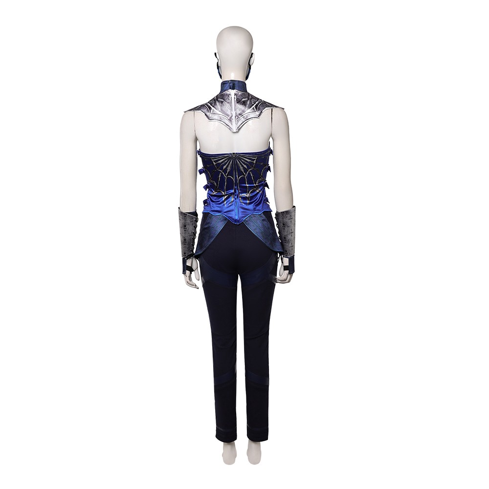 Movie Mortal Kombat 2 Kitana Women Blue Cosplay Costume Halloween Carnival Outfit