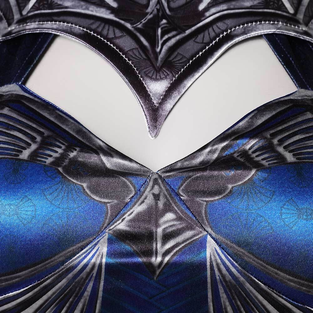 Movie Mortal Kombat 2 Kitana Women Blue Cosplay Costume Halloween Carnival Outfit