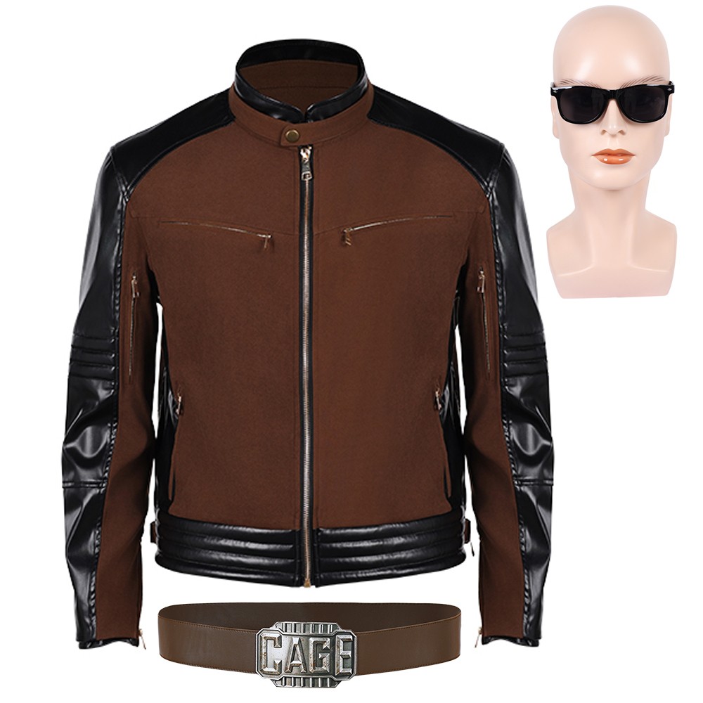 Costume de cosplay Johnny Cage manteau marron Mortal Kombat 2 tenue de Halloween carnaval