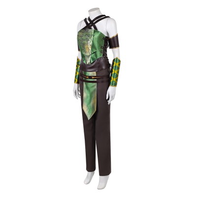 Costume de cosplay de femme Jade de Mortal Kombat 2 en vert pour Halloween et carnaval