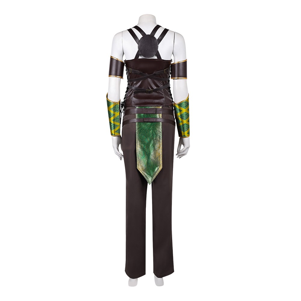 Costume de cosplay de femme Jade de Mortal Kombat 2 en vert pour Halloween et carnaval