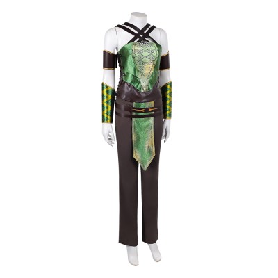 Costume de cosplay de femme Jade de Mortal Kombat 2 en vert pour Halloween et carnaval
