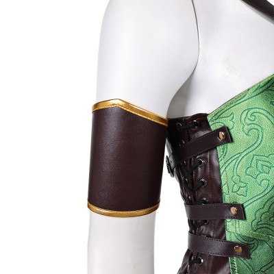 Costume de cosplay de femme Jade de Mortal Kombat 2 en vert pour Halloween et carnaval