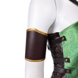 Costume de cosplay de femme Jade de Mortal Kombat 2 en vert pour Halloween et carnaval