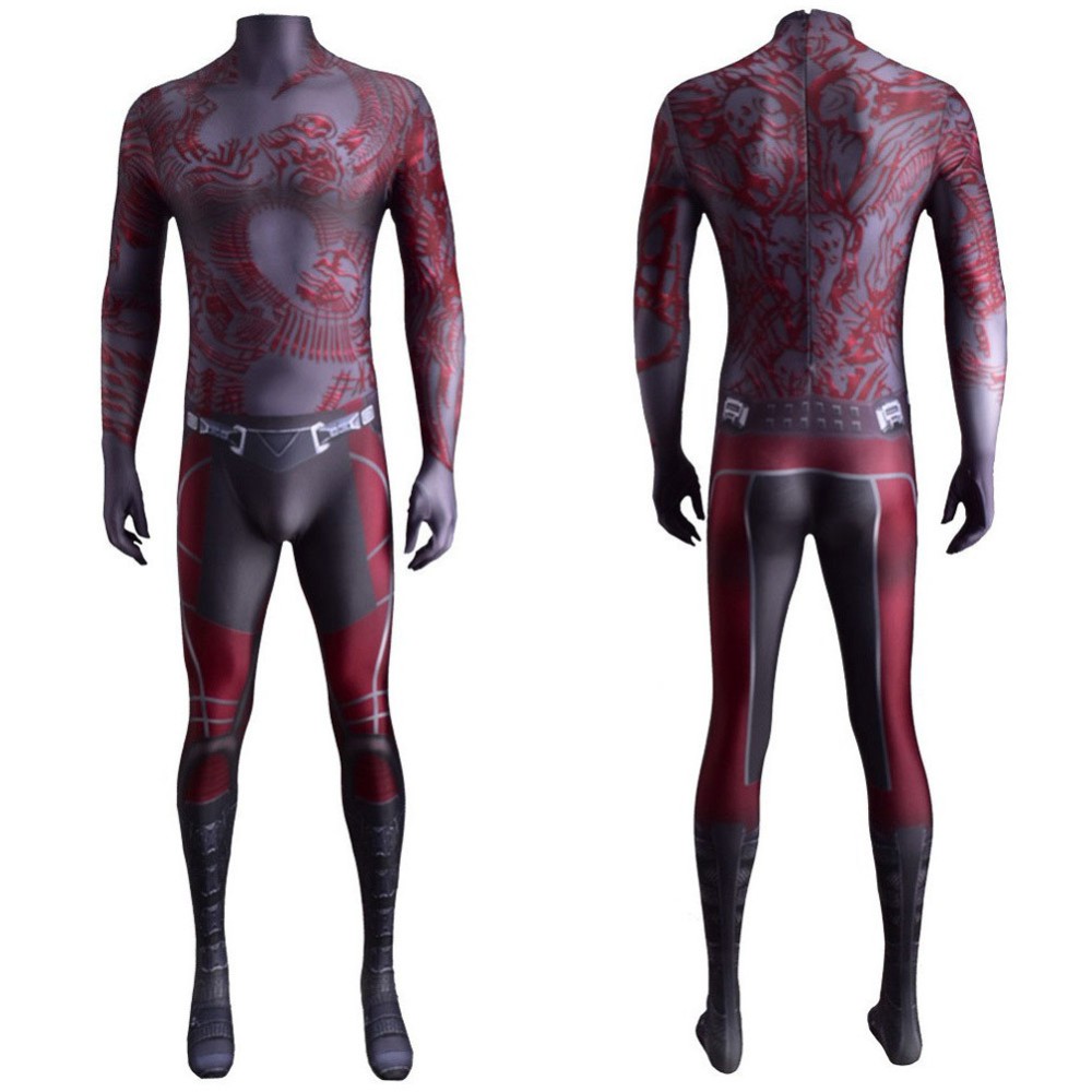 Guardians of the Galaxy Vol.3 Drax The Destroyer Jumpsuit Party Disguise Suit Cosplay Costume Halloween Carnival Outfit
