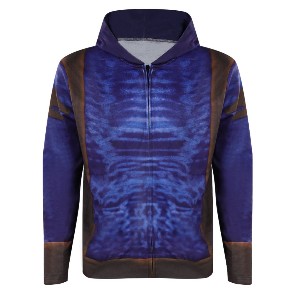 Guardians of the Galaxy Vol.3 Drax Printed Hoodie Party Disguise Suit Cosplay Costume Halloween Carnival