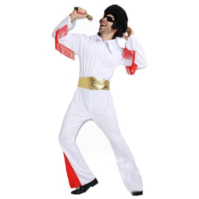Elvis Jumpsuit Party Suit Cosplay Costume Halloween Carnival Outfit
