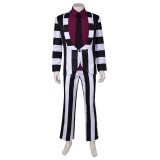Beetlejuice Beetlejuice 2024 Striped Suit Suit Cosplay Costume Halloween Carnival Outfit