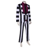 Beetlejuice Beetlejuice 2024 Striped Suit Suit Cosplay Costume Halloween Carnival Outfit