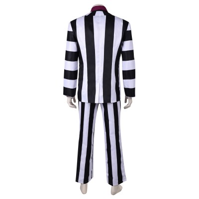 Beetlejuice Beetlejuice 2024 Striped Suit Suit Cosplay Costume Halloween Carnival Outfit