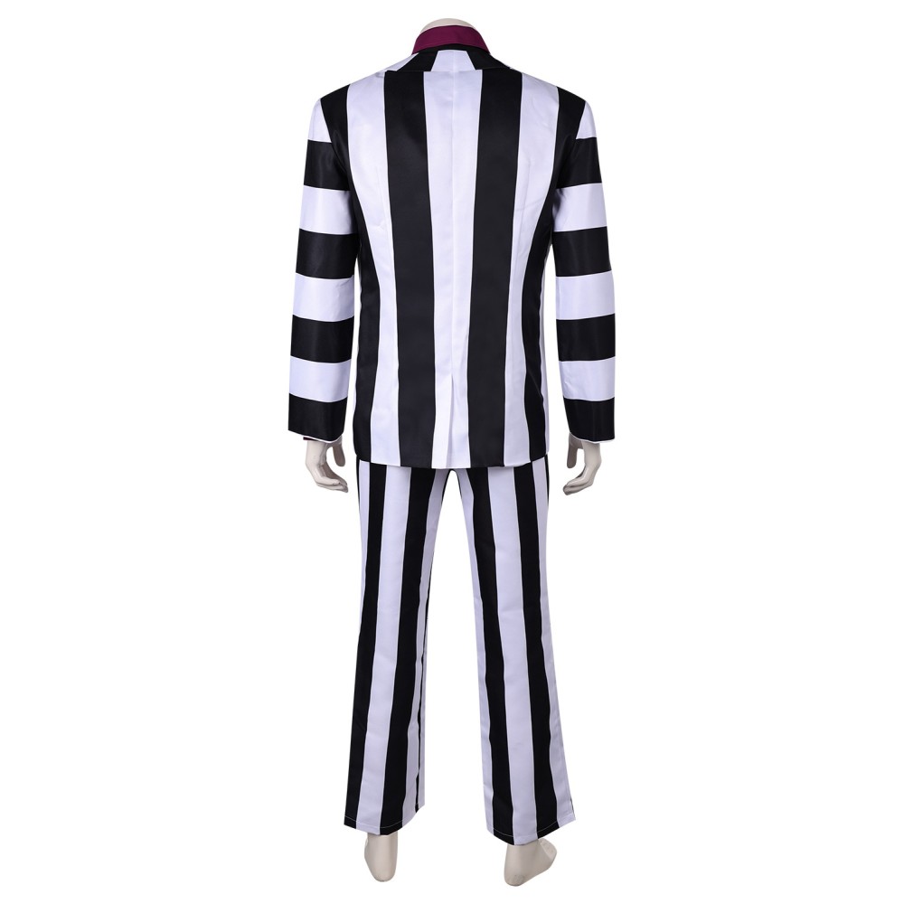 Beetlejuice Beetlejuice 2024 Striped Suit Suit Cosplay Costume Halloween Carnival Outfit