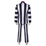 Beetlejuice Beetlejuice 2024 Striped Suit Suit Cosplay Costume Halloween Carnival Outfit