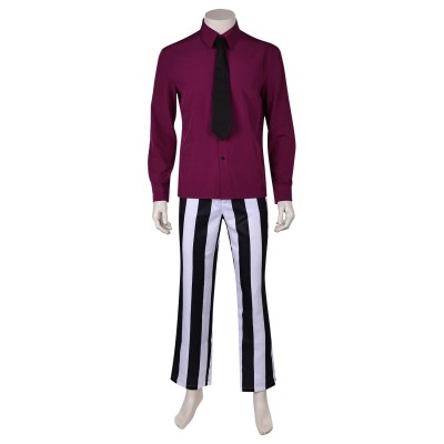 Beetlejuice Beetlejuice 2024 Striped Suit Suit Cosplay Costume Halloween Carnival Outfit