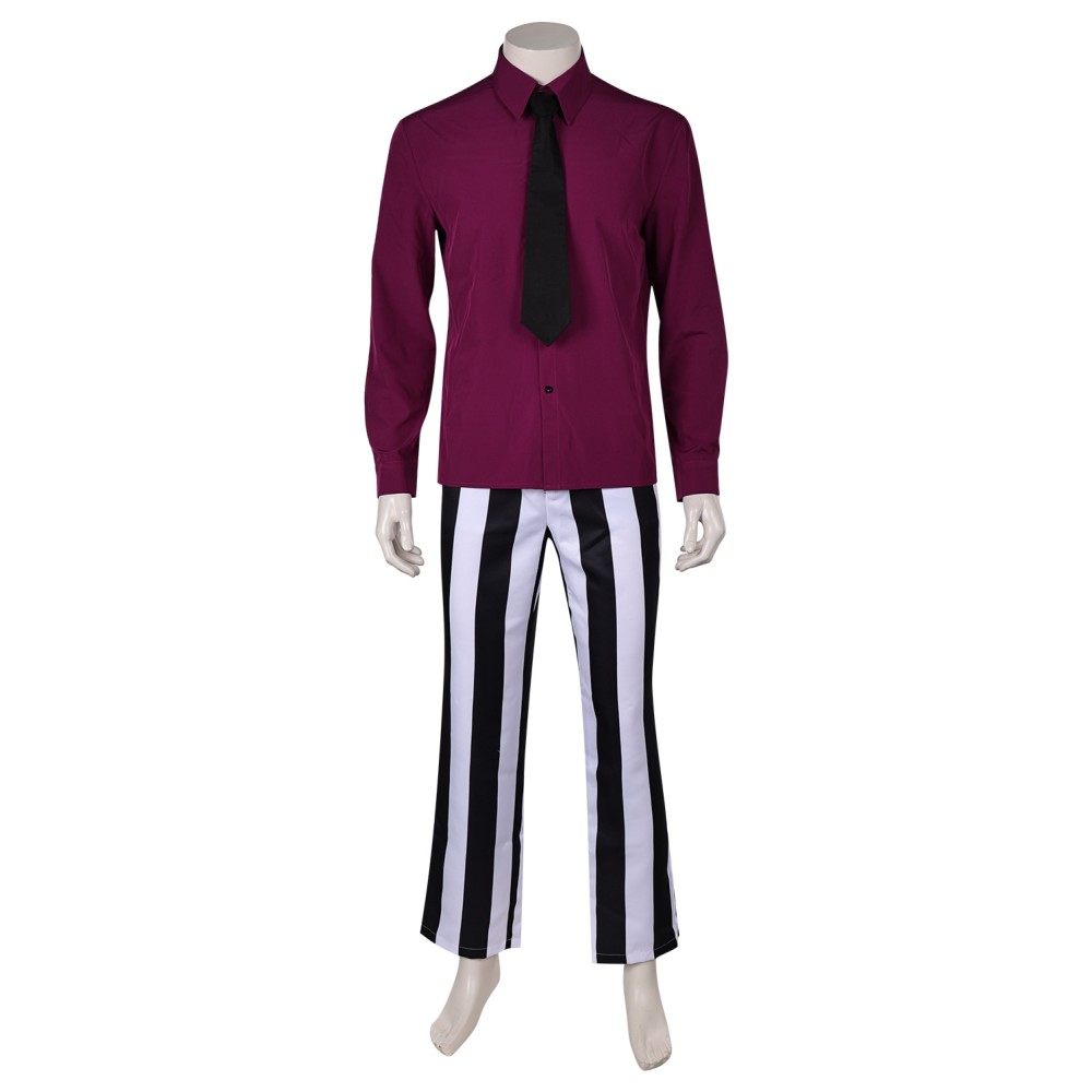 Beetlejuice Beetlejuice 2024 Striped Suit Suit Cosplay Costume Halloween Carnival Outfit