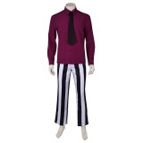 Beetlejuice Beetlejuice 2024 Striped Suit Suit Cosplay Costume Halloween Carnival Outfit