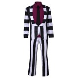 Beetlejuice Beetlejuice 2024 Striped Suit Suit Cosplay Costume Halloween Carnival Outfit