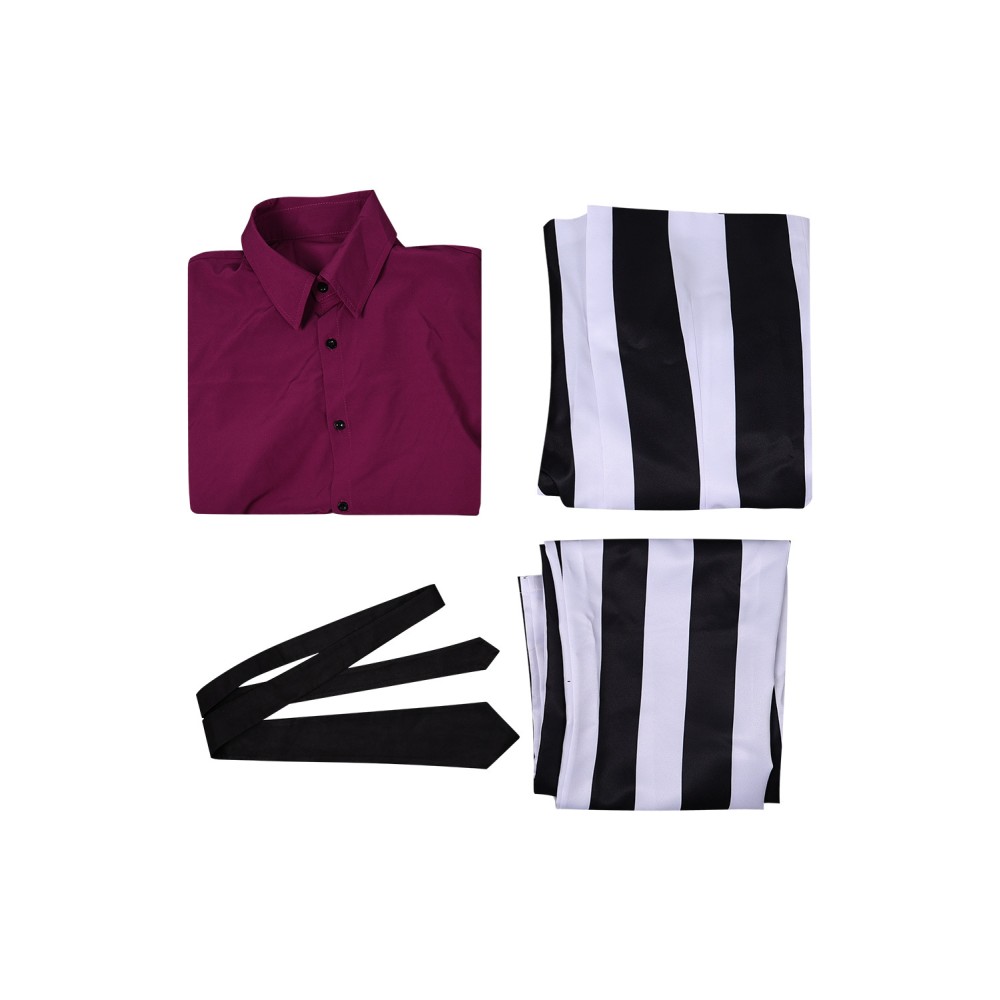 Beetlejuice Beetlejuice 2024 Striped Suit Suit Cosplay Costume Halloween Carnival Outfit