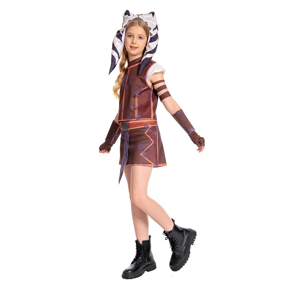 Ahsoka Tano Kids Suit Cosplay Costume Halloween Carnival Outfit