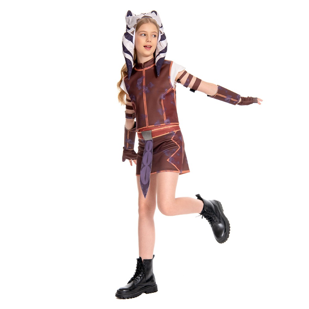 Ahsoka Tano Kids Suit Cosplay Costume Halloween Carnival Outfit