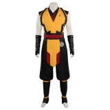 Ensemble de costume Cosplay Mortal Kombat Scorpion avec gilet, pantalon et ceinture pour Halloween et carnaval