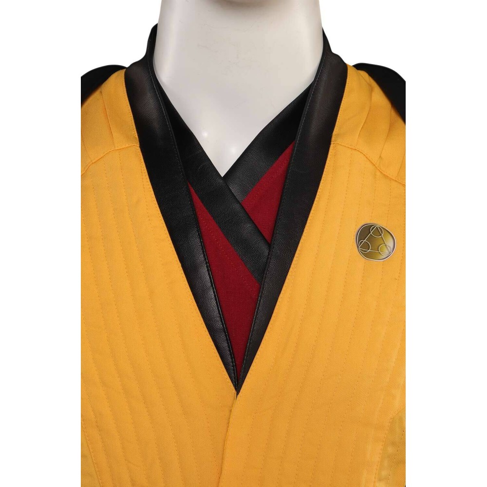 Ensemble de costume Cosplay Mortal Kombat Scorpion avec gilet, pantalon et ceinture pour Halloween et carnaval