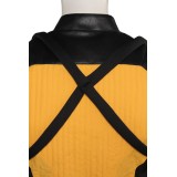 Ensemble de costume Cosplay Mortal Kombat Scorpion avec gilet, pantalon et ceinture pour Halloween et carnaval