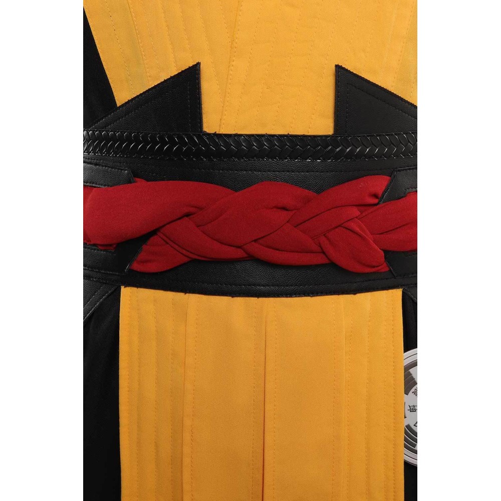 Ensemble de costume Cosplay Mortal Kombat Scorpion avec gilet, pantalon et ceinture pour Halloween et carnaval