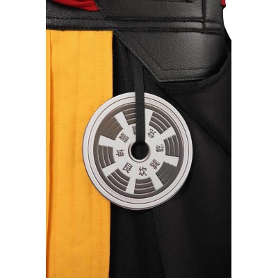 Ensemble de costume Cosplay Mortal Kombat Scorpion avec gilet, pantalon et ceinture pour Halloween et carnaval