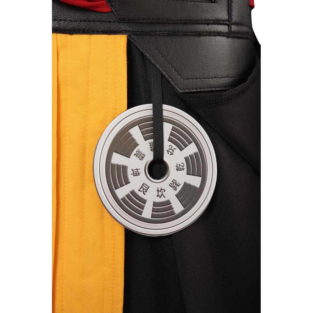 Ensemble de costume Cosplay Mortal Kombat Scorpion avec gilet, pantalon et ceinture pour Halloween et carnaval