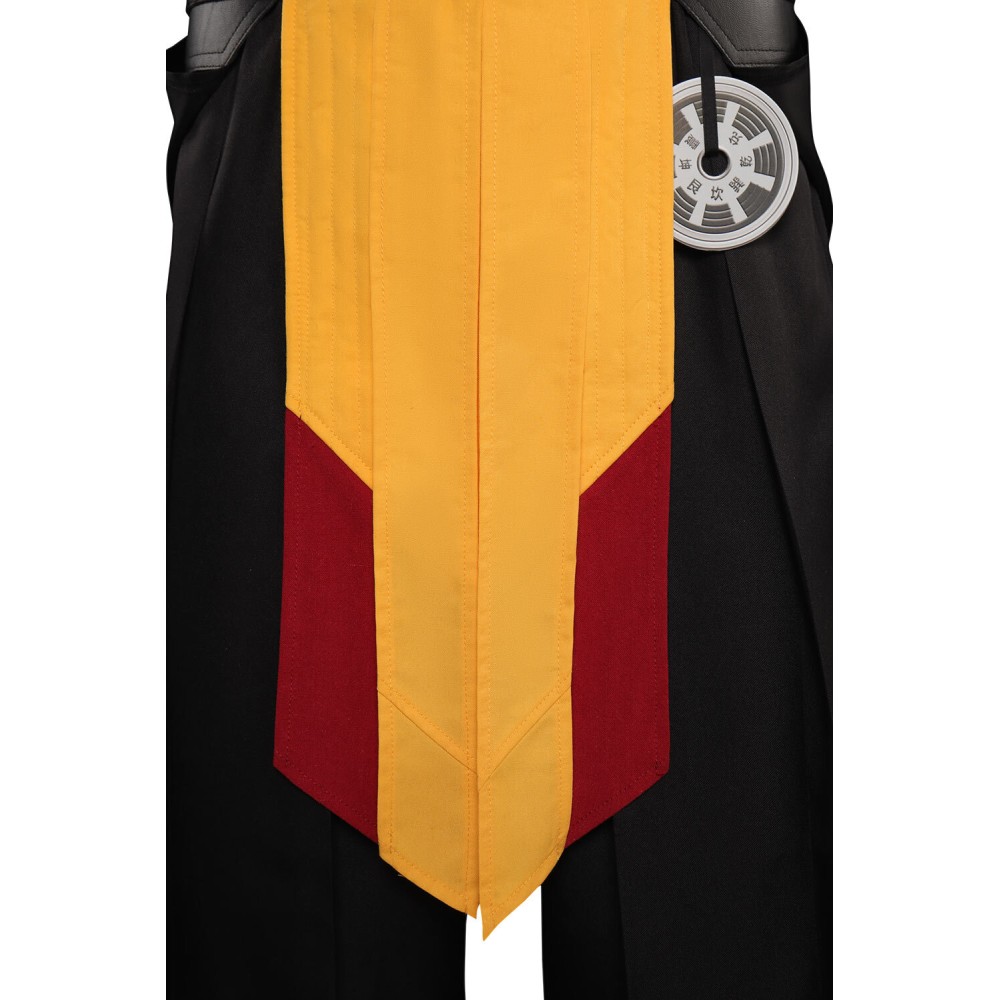 Ensemble de costume Cosplay Mortal Kombat Scorpion avec gilet, pantalon et ceinture pour Halloween et carnaval