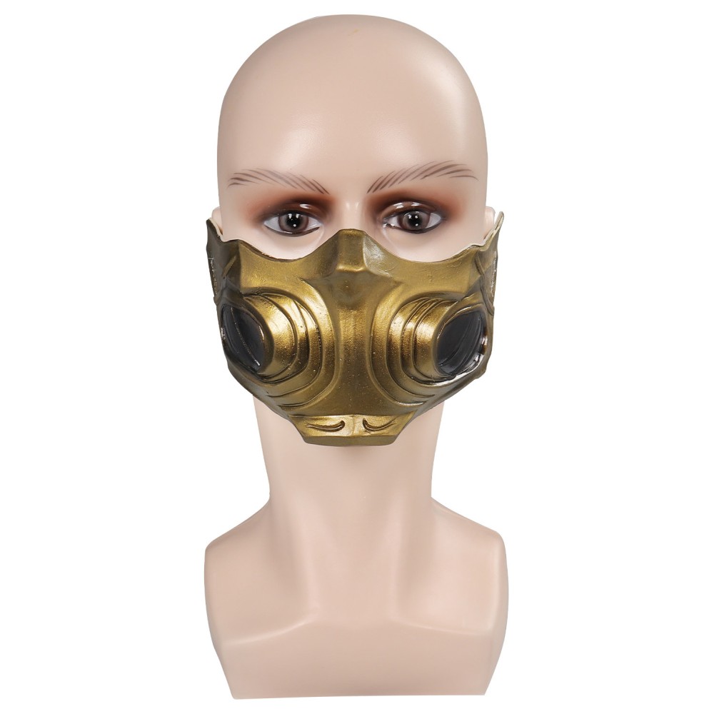 Ensemble de costume Cosplay Mortal Kombat Scorpion avec gilet, pantalon et ceinture pour Halloween et carnaval
