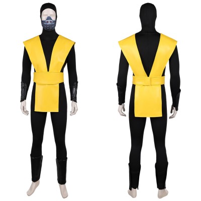 Costume de fête cosplay de ninja classique jaune Scorpion Mortal Kombat pour Halloween et carnaval