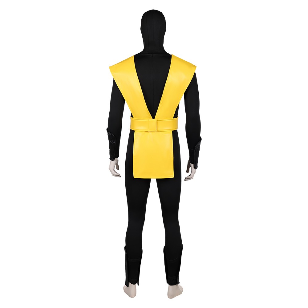 Costume de fête cosplay de ninja classique jaune Scorpion Mortal Kombat pour Halloween et carnaval