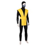 Costume de fête cosplay de ninja classique jaune Scorpion Mortal Kombat pour Halloween et carnaval