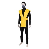 Costume de fête cosplay de ninja classique jaune Scorpion Mortal Kombat pour Halloween et carnaval