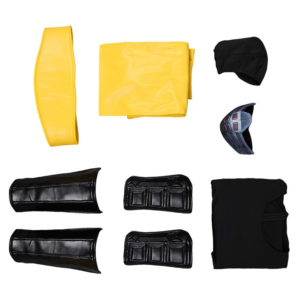Costume de fête cosplay de ninja classique jaune Scorpion Mortal Kombat pour Halloween et carnaval