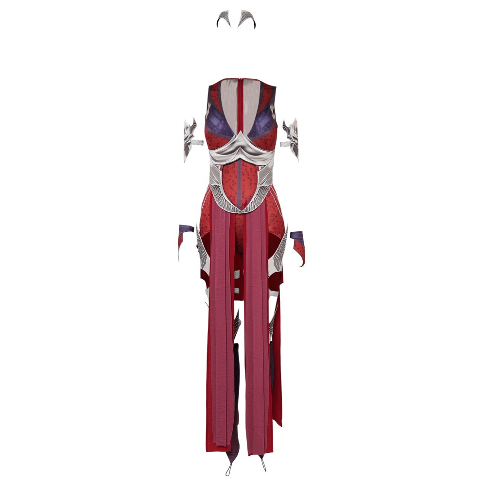 Mortal Kombat Nitara Robe Avec Accessoires Ensemble Complet Costume Cosplay Halloween Carnaval Tenue