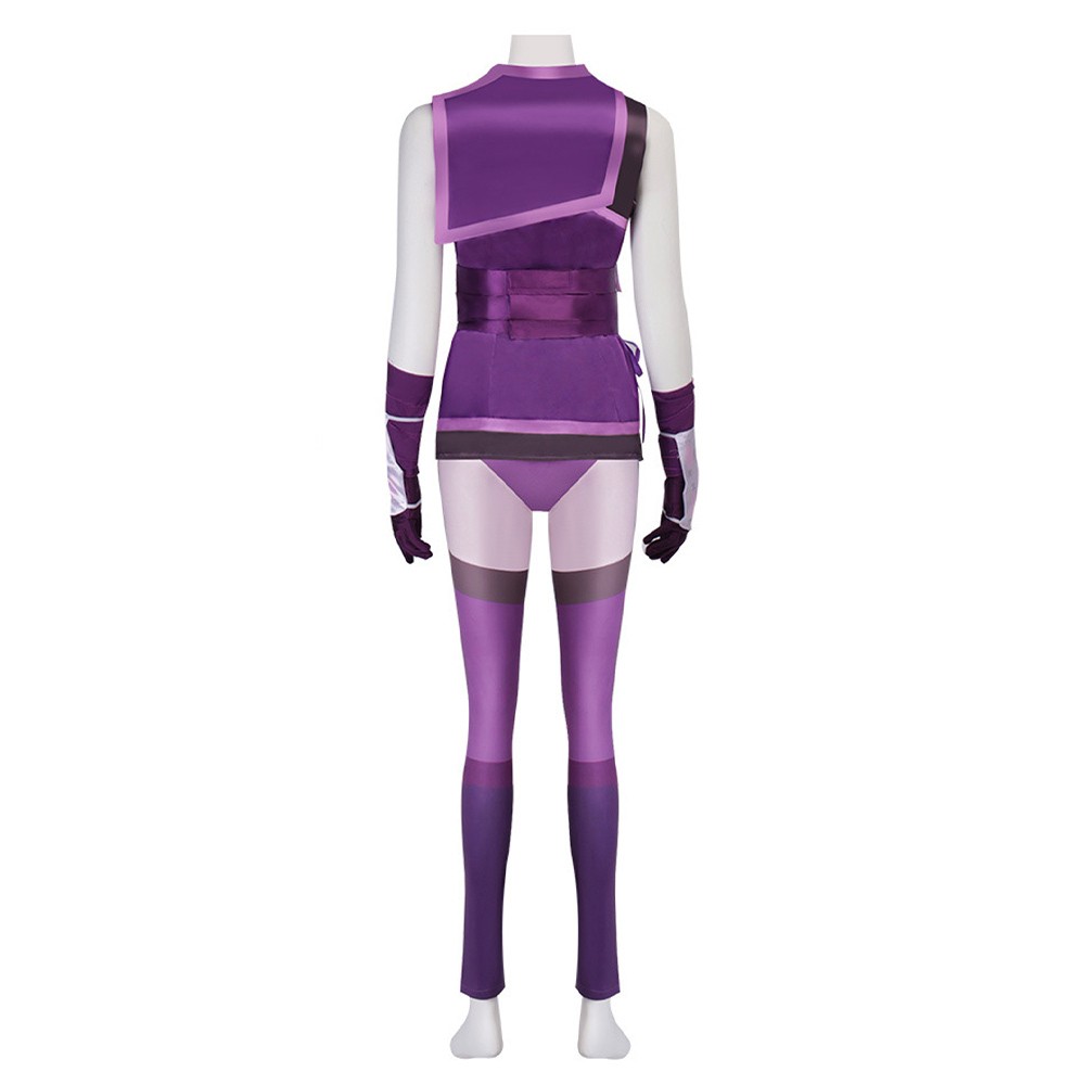 Mortal Kombat Mileena Costume de Cosplay Femme Violet Tenue de Halloween Carnaval