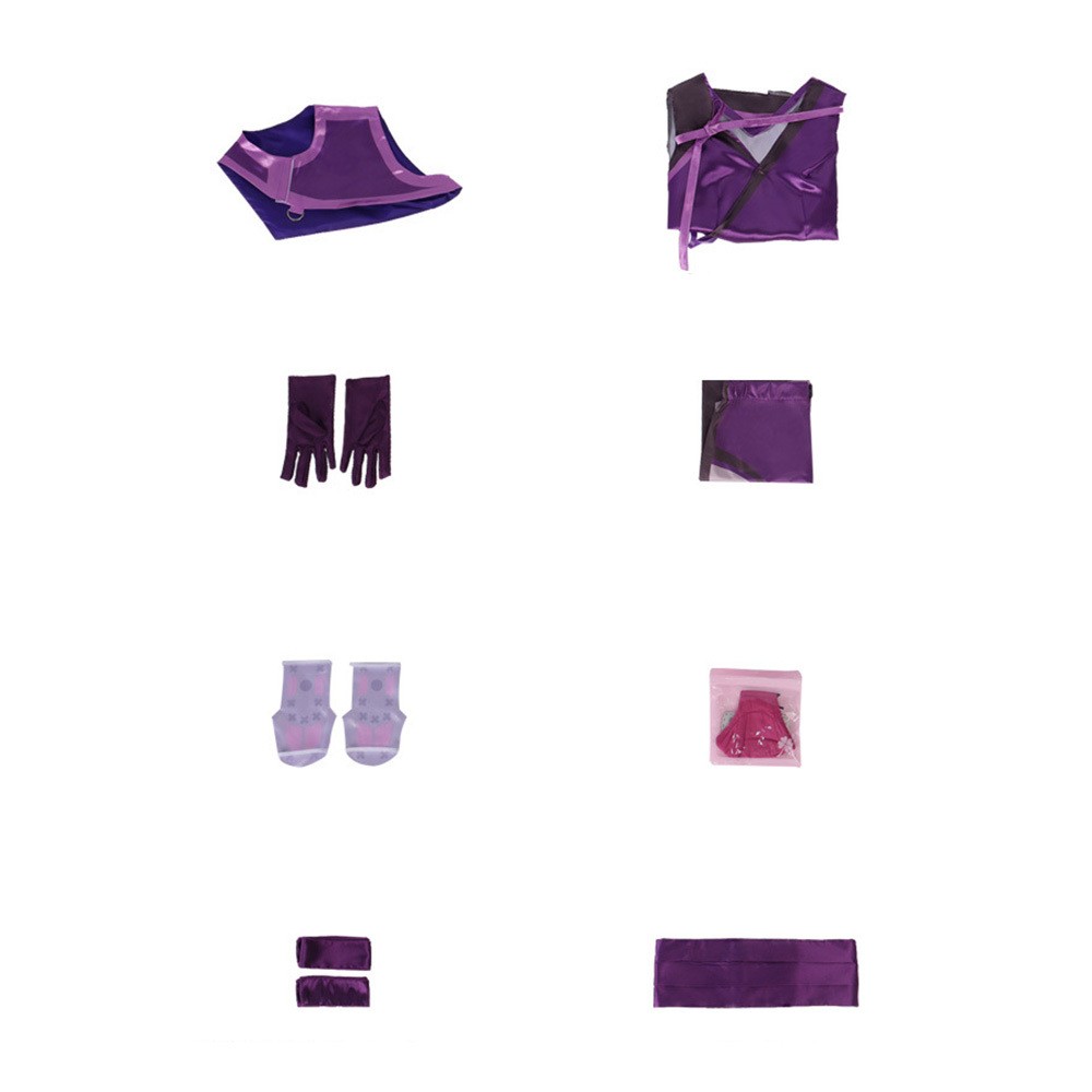 Mortal Kombat Mileena Costume de Cosplay Femme Violet Tenue de Halloween Carnaval