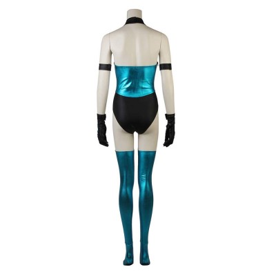 Mortal Kombat KITANA Women Blue Bikini Set Cosplay Costume Halloween Carnival