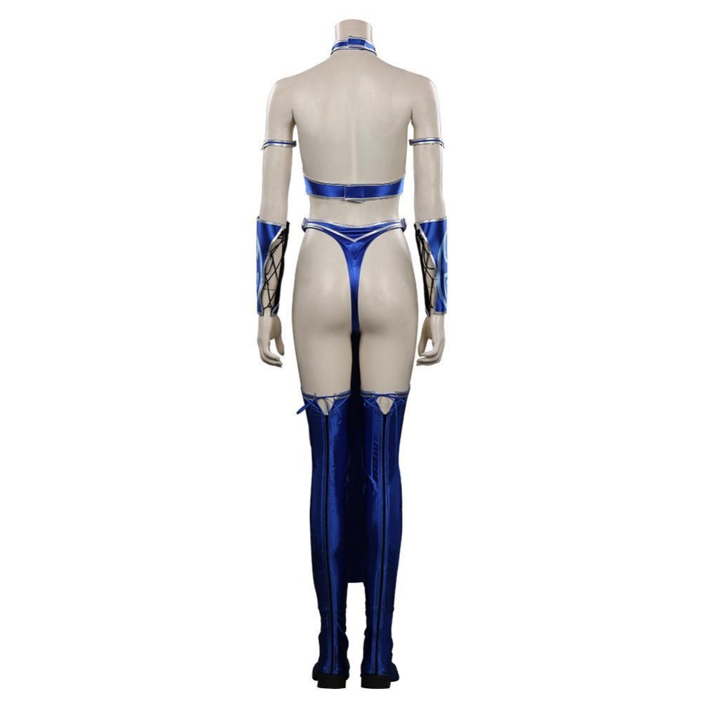 Mortal Kombat 9 Kitana Blue Suit Cosplay Costume Halloween Carnival Outfit