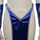 Mortal Kombat 9 Kitana Blue Suit Cosplay Costume Halloween Carnival Outfit