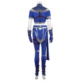 Costume de cosplay Kitana en bleu de Mortal Kombat pour Halloween et carnaval