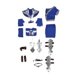 Costume de cosplay Kitana en bleu de Mortal Kombat pour Halloween et carnaval